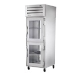 True STR1RPT-2HG-1G-HC - Pass-Thru Refrigerator, one-section, (2) glass half doors front & (1) glass door rear